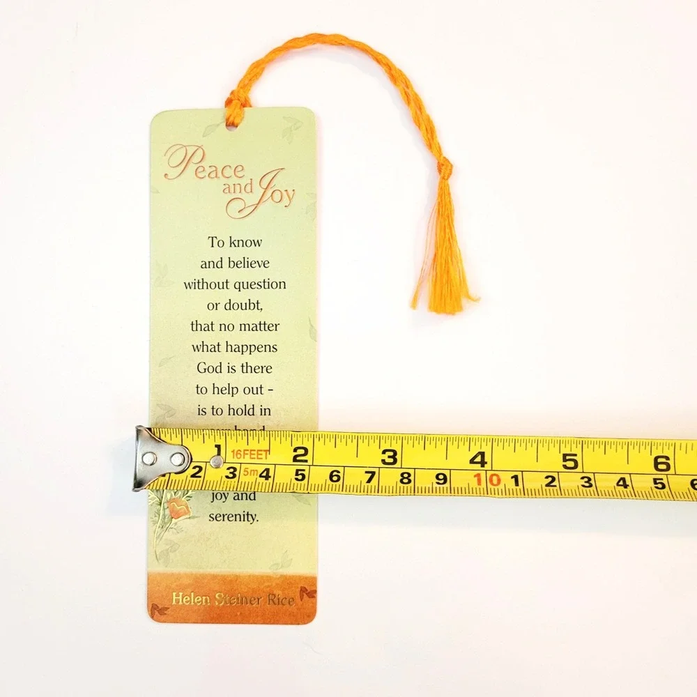 Vintage Y2K Peace & Joy Bookmark Helen Steiner Rice Psalm floral 2006 CAG BML651